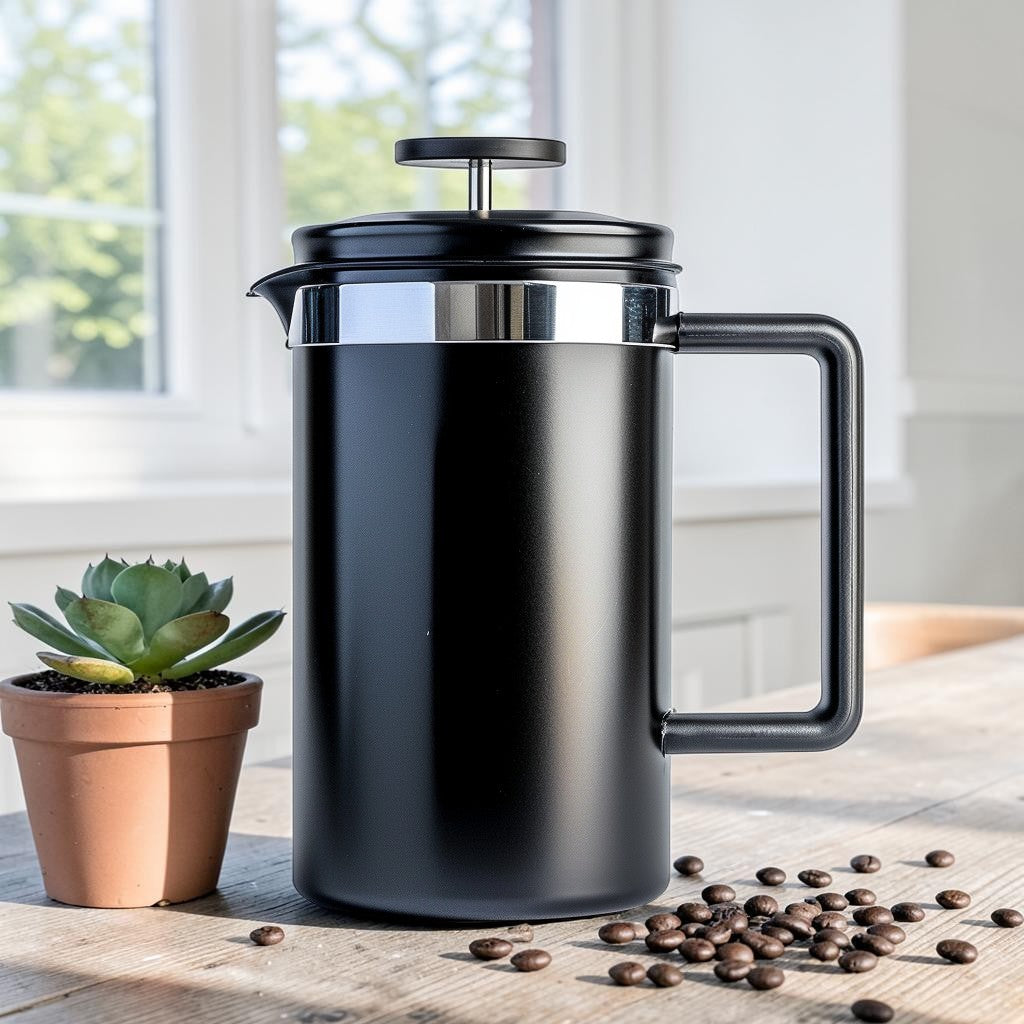 Shopnuvo™ BrewMaster Double-Wall Stainless Steel French Press - 34oz